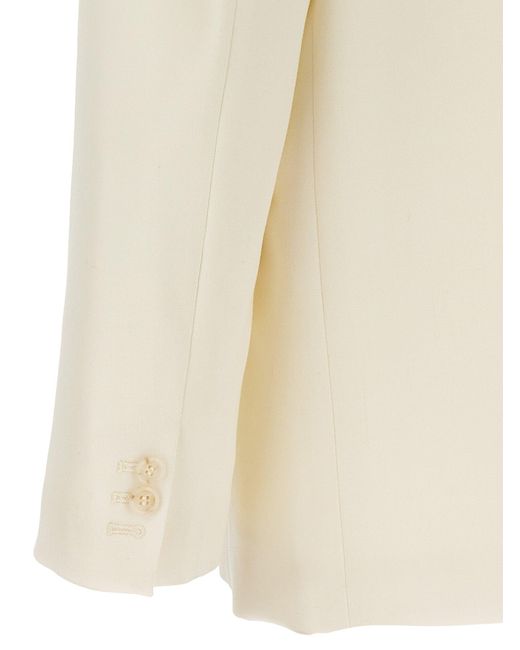 MM6 by Maison Martin Margiela White Single-breasted Blazer With Top Insert Jackets