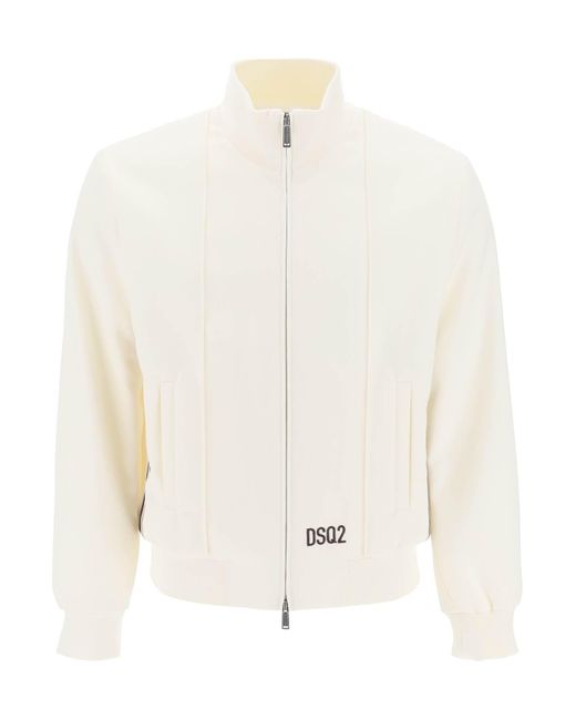 DSquared² White Sweatshirt With Striped Bands for men
