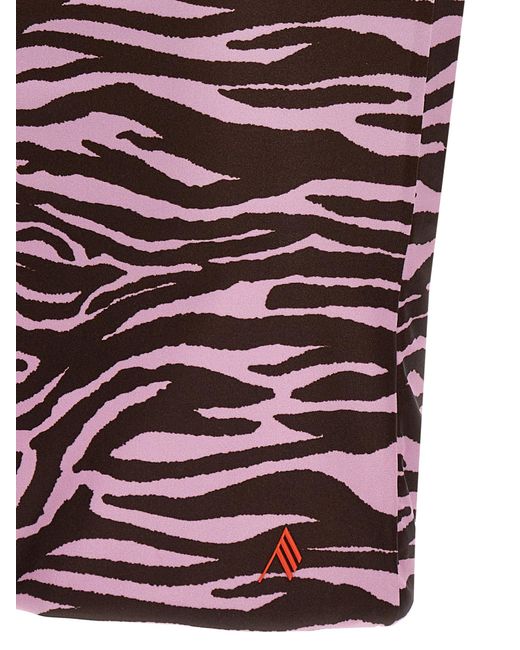 The Attico Red Zebra Miniskirt Beachwear