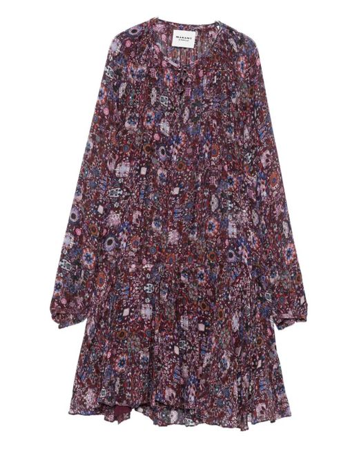 Abito Bess Con Stampa Fiori-Donna di Isabel Marant in Purple
