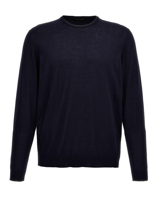 Roberto Collina Blue Cotton Sweater Sweater, Cardigans for men