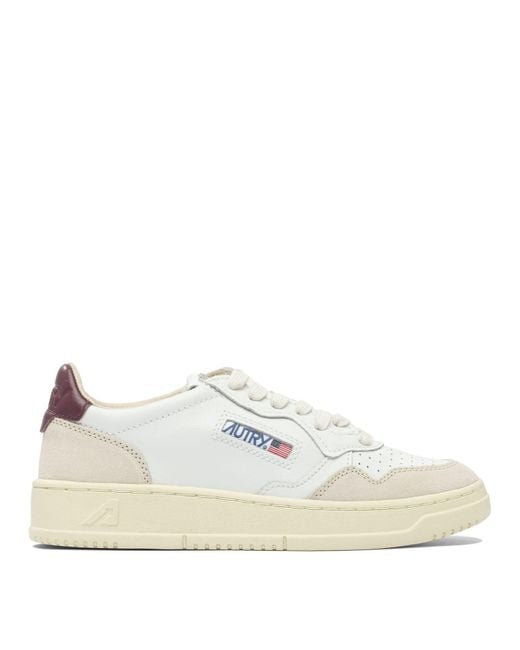 Autry White "Medalist Low" Sneakers