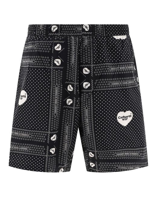 Carhartt Black "Heart Bandana" Shorts for men