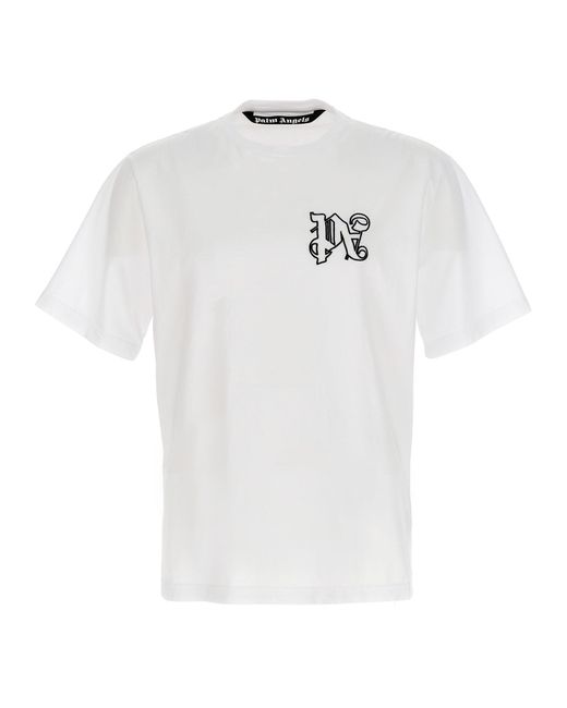 Palm Angels White Pa Monogram T-Shirt for men