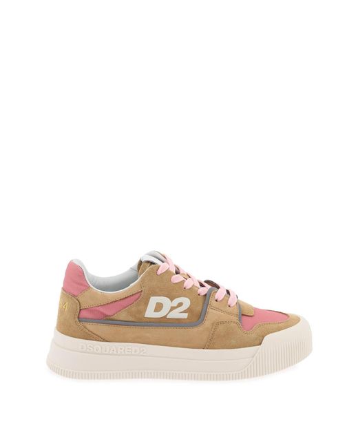 DSquared² Multicolor Suede New Jersey Sneakers In Leather