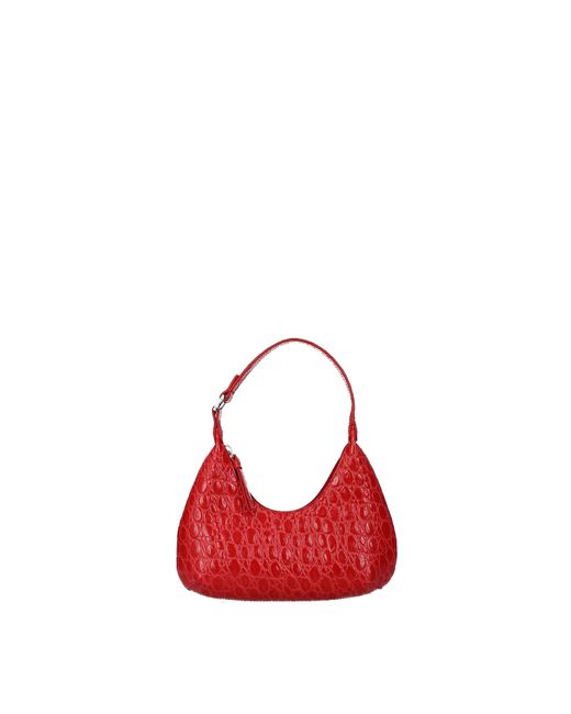 By Far Handbags Baby Amber Leather Red