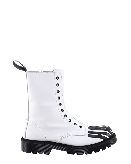 VTMNTS White Leather Boots With Stitched Profiles for men