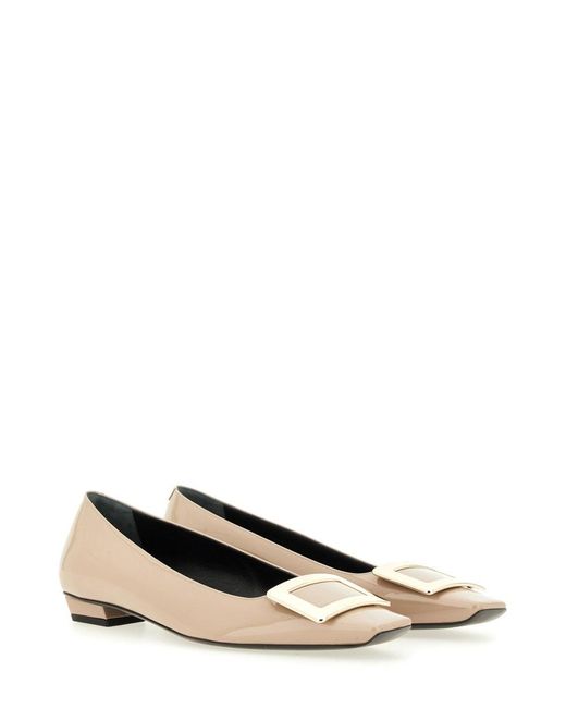 Roger Vivier Natural Belle Vivier Dancer Flats