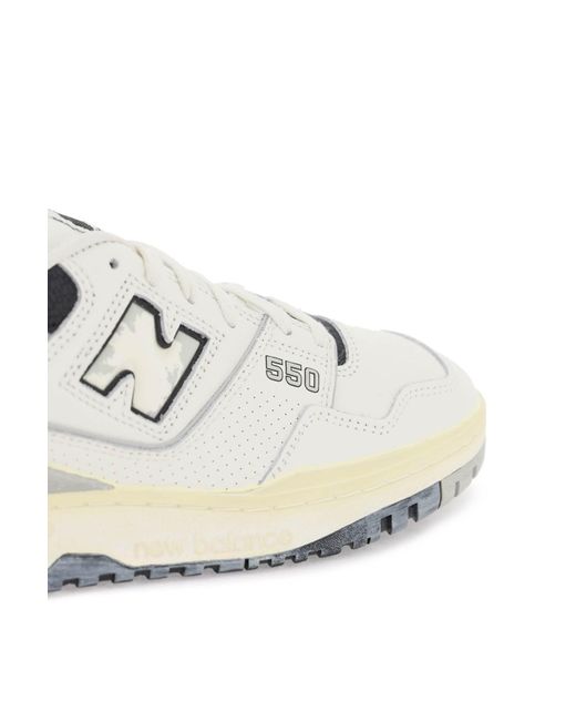 New Balance White Vintage-Effect 550 Sneakers for men