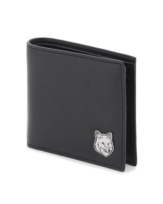 Maison Kitsuné Black Fox Head Bi-Fold Wallet for men