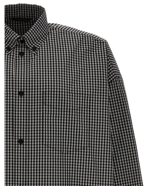 Balenciaga Gray Check Print Shirt Shirt, Blouse for men