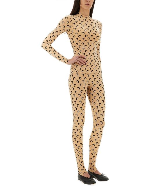 MARINE SERRE Natural Moon" Turtleneck T-Shirt