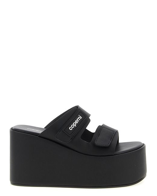 Coperni Black Wedge Double-Strap Sandals