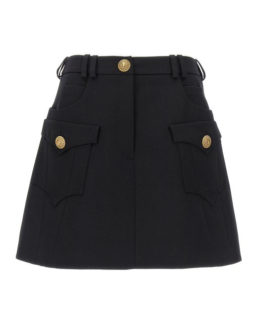 Mini Skirt Gonne Nero di Balmain in Black