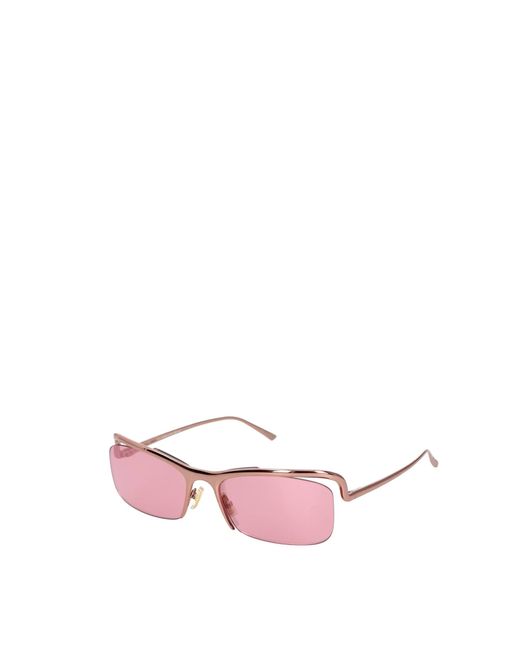 Bottega Veneta Pink Sunglasses Metal Metallic