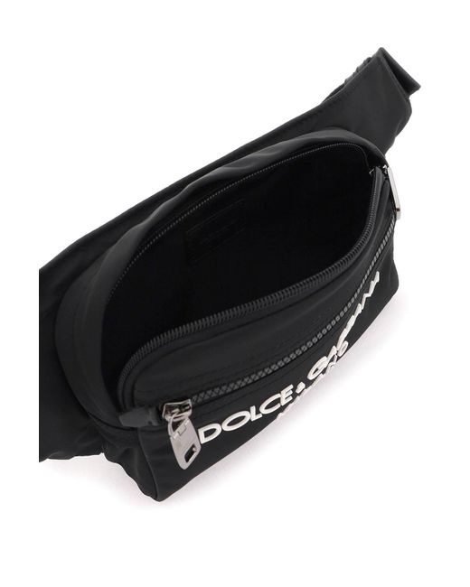 Dolce & Gabbana Black Nylon Beltpack Bag With Logo for men