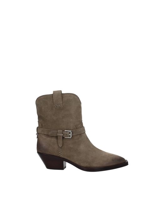 Ash Brown Ankle Boots Dustin Suede Mud
