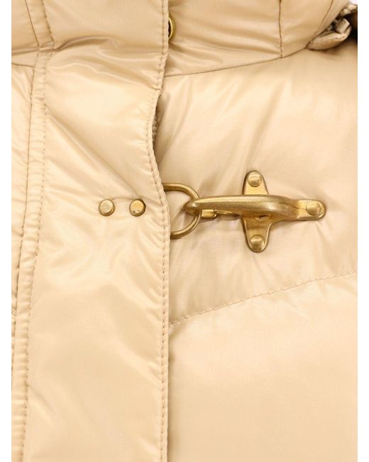 Fay Natural Padded And Quilted Jacket With Metal Hook