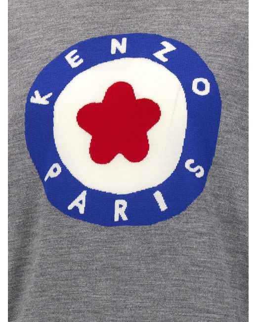 KENZO Gray ' Target' Turtleneck Sweater for men