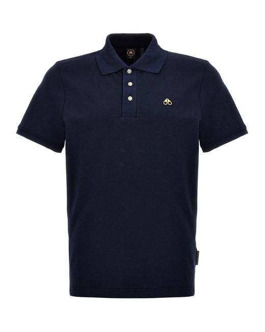 Moose Knuckles Blue Logo Polo Shirt for men
