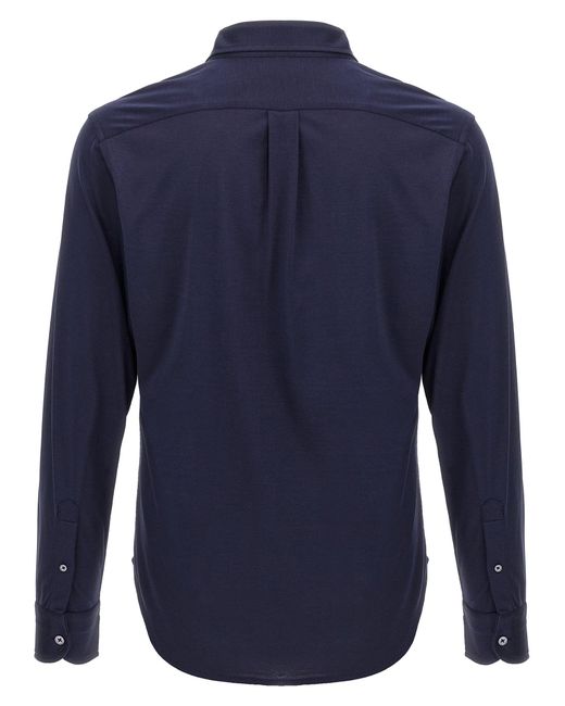 Tom Ford Blue Silk-Cotton Blend Button-Down Shirt for men