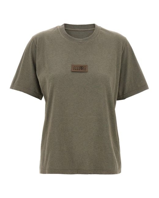 MM6 by Maison Margiela Green Numeric Signature Patch T-Shirt