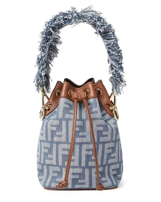 Fendi Blue "mon Tresor" Bag In Jacquard Ff