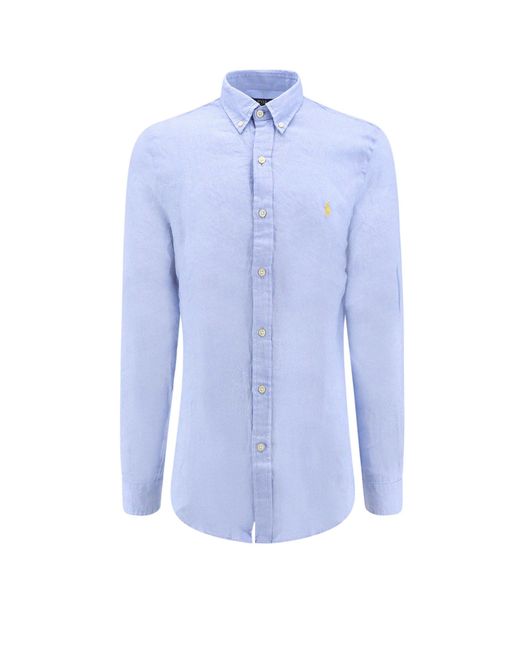 Camicia Slim Fit in lino di Polo Ralph Lauren in Blue da Uomo