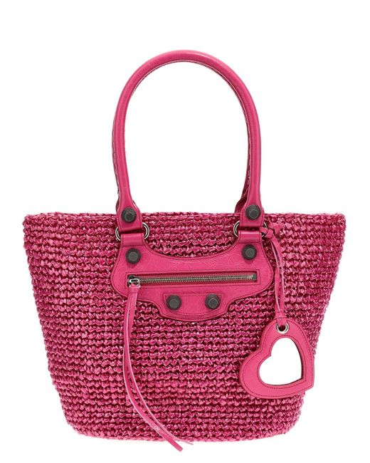 Balenciaga Pink Le Cagole Panier Tote Bag