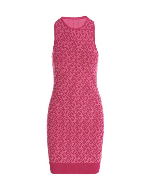 MICHAEL Michael Kors Pink All-over Logo Dress Dresses