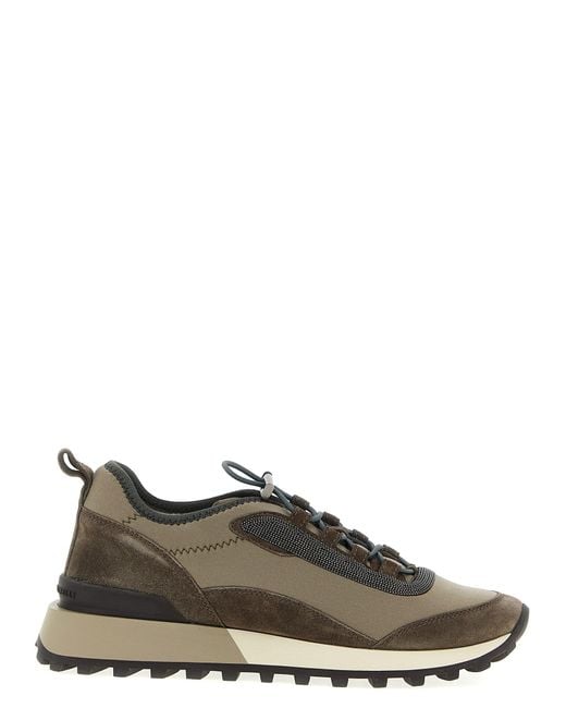 Brunello Cucinelli Brown Precious Detail Sneakers