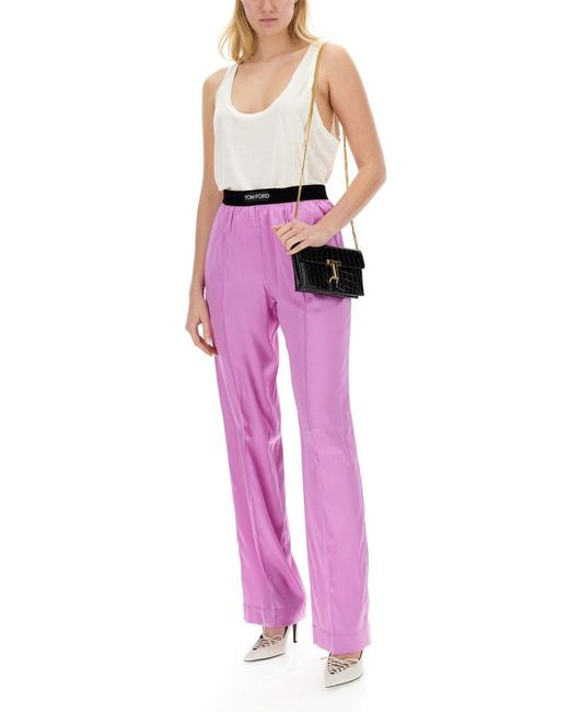 Pants With Logo-Donna di Tom Ford in Purple