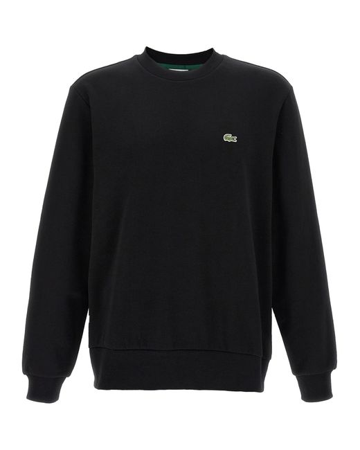 Logo Patch Felpe Nero-Uomo di Lacoste in Black da Uomo