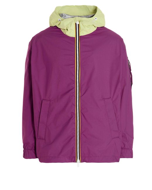 K-Way Purple Hooded Jacket for men