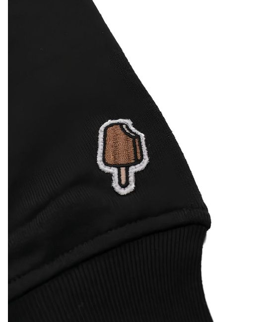 ICECREAM Black Running Dog Cotton Hoodie for men