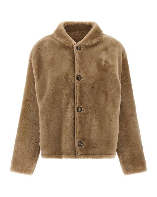 Yves Salomon Women's Natural Reversible Jacket Fur