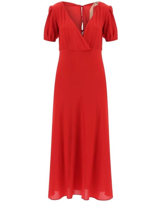 N°21 Red Crepe Midi Dress