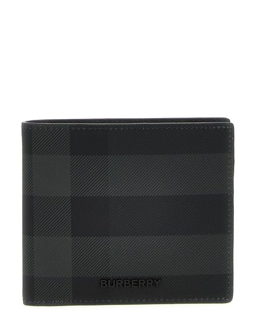 Burberry Black Checkered Bi-fold Wallet for men