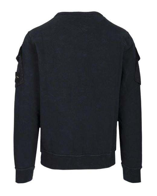 Stone Island Blue Crewneck Sweatshirt for men