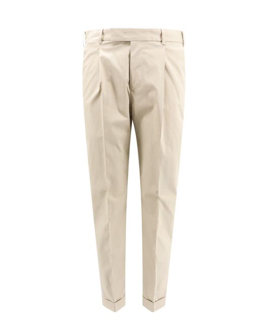 PT Torino Natural Cotton And Linen Trouser With Feather Detail for men
