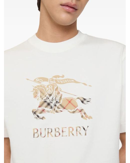 Burberry White Ekd Cotton T-Shirt for men
