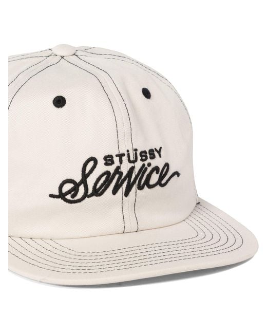 Stussy Natural Stüssy Service Embroidered Trucker Cap for men