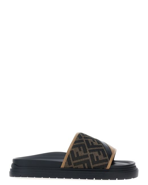 Diagonal Sandali Nero di Fendi in Black da Uomo