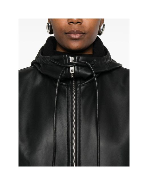 Sportmax Black Leather Outerwears