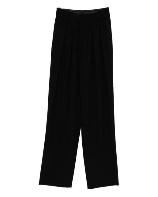 Emporio Armani Black Straight-Leg Trousers