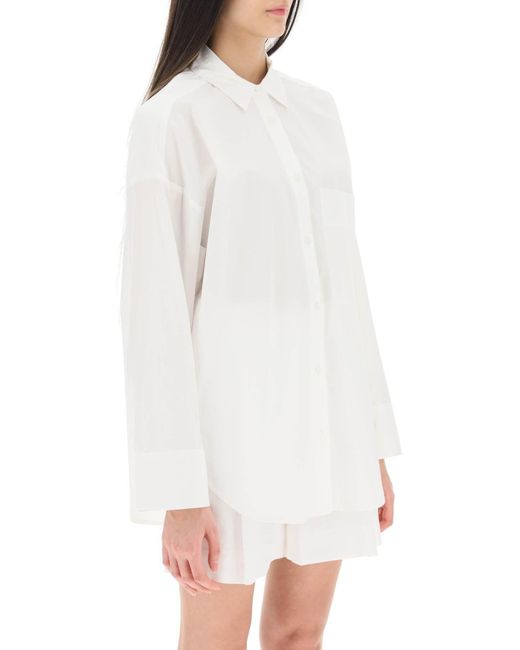 By Malene Birger White Derris Boxy Fit Shirt In Organic Cotton