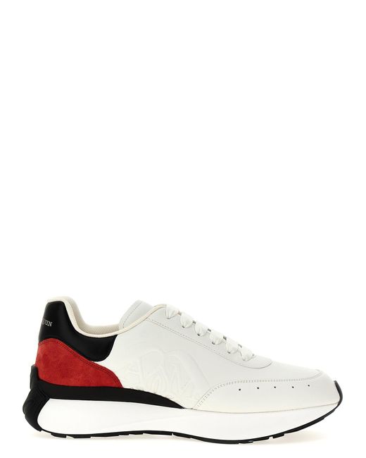 Logo Leather Sneakers Multicolor di Alexander McQueen in White da Uomo