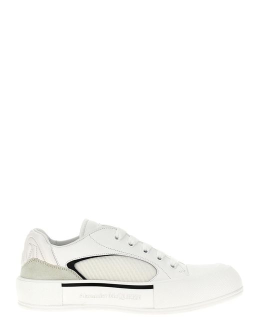 Alexander McQueen White Neoprene Canvas Sneakers for men