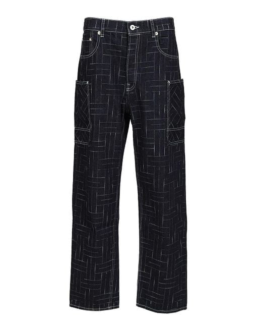 KENZO Blue Weave Jeans for men