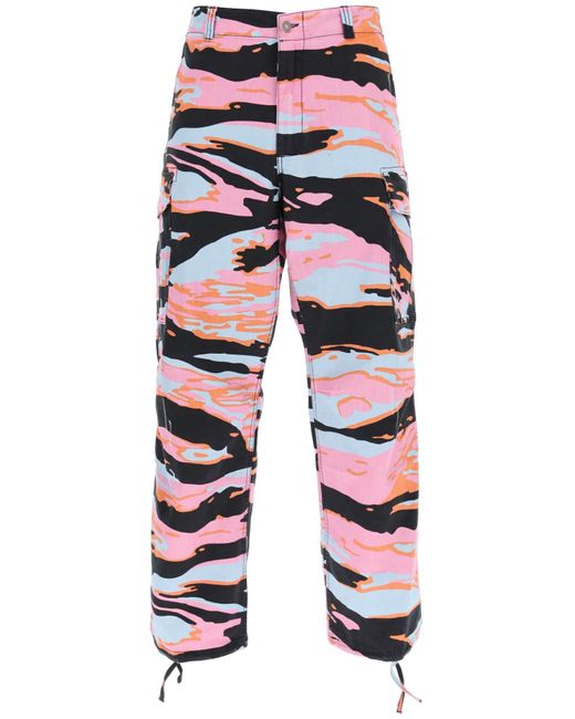 ERL Multicolor Camouflage Cargo Pants for men